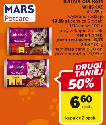 Karma dla kota z kurczakiem i wo艂owin膮 WHISKAS DELICE promocja