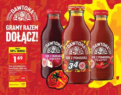 Sok pomidorowy Dawtona łagodny 300 ml promocja w Biedronka