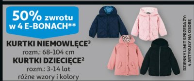 Kurtki dziecięce promocja w Auchan