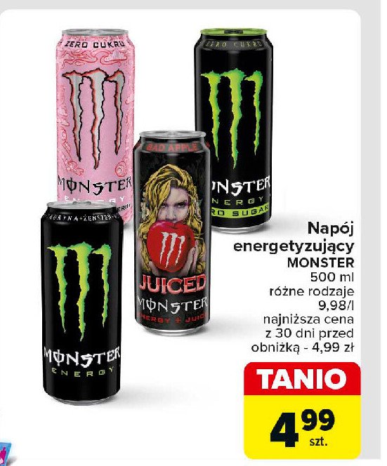 Napój energetyczny Monster energy bad apple promocja w Carrefour Market