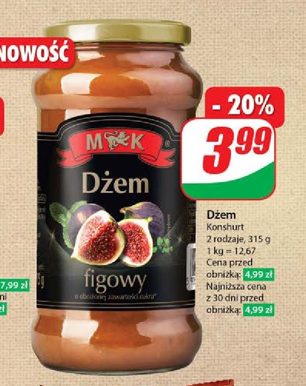 Dżem figowy M&k promocja
