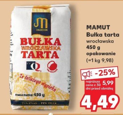 Bułka tarta Mamut wrocławska promocja w Kaufland