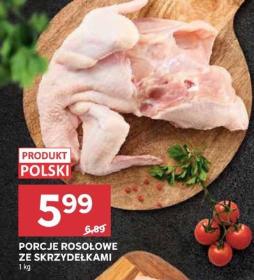 Porcje rosołowe ze skrzydełkami 1kg Stokrotka promocja w Stokrotka