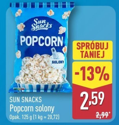 Popcorn solony SUN SNACKS promocja w Aldi