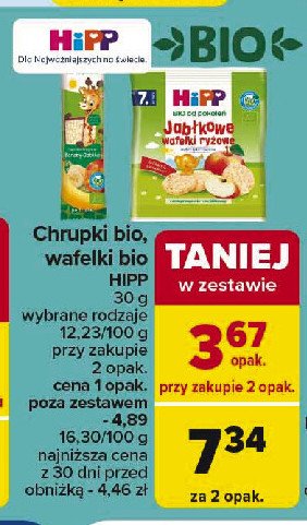 Jabłkowe wafelki ryżowe Hipp promocja