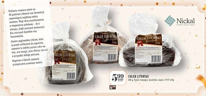 Chleb litewski żytni tradycyjny GARSO promocja
