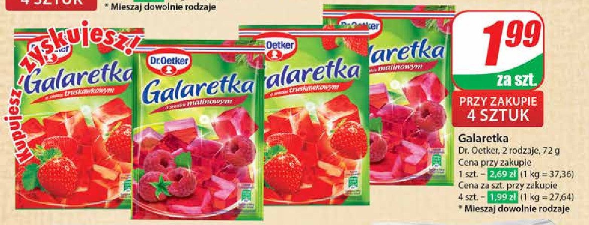 Galaretka malinowa Dr. oetker promocja w Dino