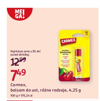 Balsam do ust w tubce wiśniowy Carmex promocja w Rossmann