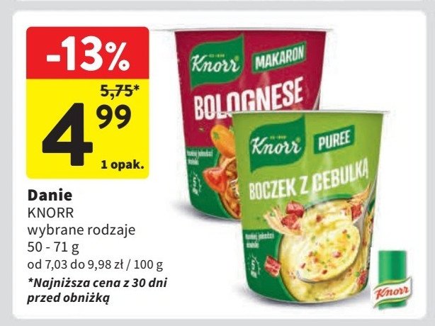 Makaron bolognese Knorr danie promocja