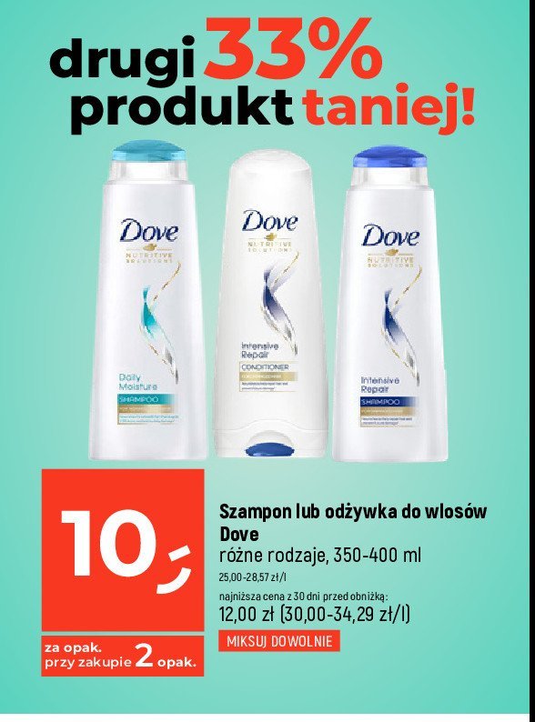 Szampon do włosów daily moisture Dove hair therapy promocja