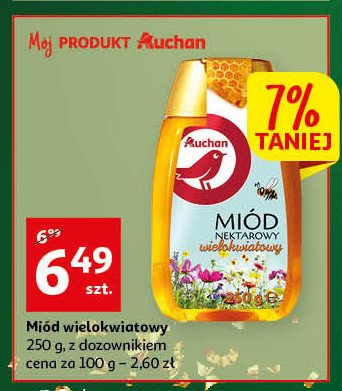 Miód nektarowy wielokwiatowy Auchan promocja
