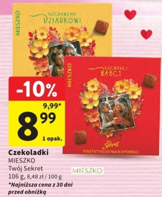 Czekoladki MIESZKO Twój Sekret, 106 g, 8,48 zł / 100 g promocja w Intermarche