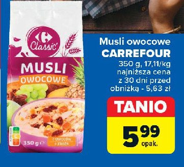 Musli owocowe Carrefour promocja