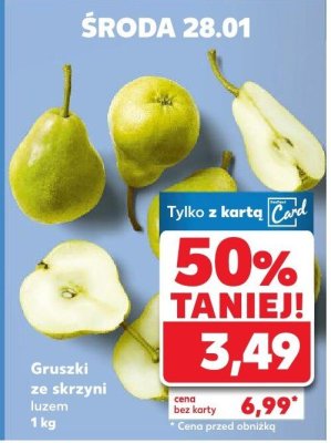 Gruszki ze skrzyni luzem promocja w Kaufland