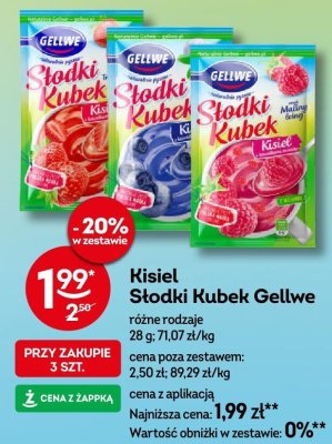 Kisiel Słodki Kubek Gellwe różne rodzaje promocja w Żabka