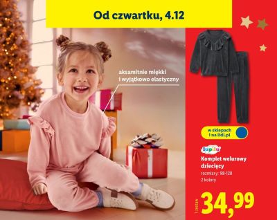 Komplet welurowy dziecięcy  promocja w Lidl