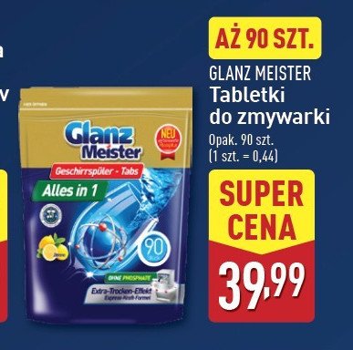 Tabletki do zmywarki Glanzmeister all in 1 promocja w Aldi