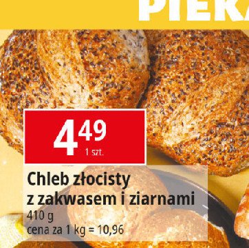 Chleb złocisty z zakwasem i ziarnami promocja w Leclerc