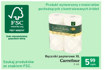 Ręcznik papierowy xxl Carrefour promocja