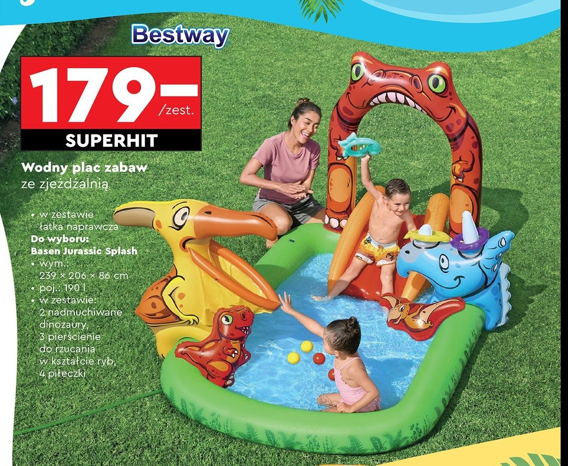 Plac zabaw 239 x 206 x 86 + akcesoria Bestway promocja w Biedronka