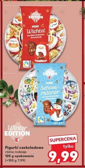 Figurki czekoladowe skrzaty Winter edition promocja w Kaufland