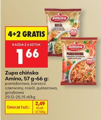 Zupa chińska 4+2 GRATIS Amino promocja w Biedronka