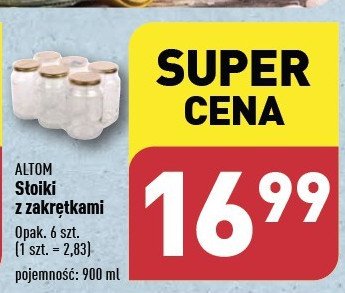 Słoiki ze złotymi nakrętkami 900 ml Altom design promocja