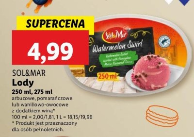 Lody pomarańczowe Sol&mar promocja