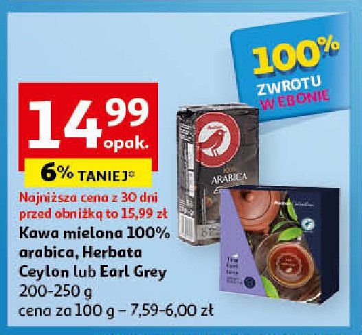 Kawa mielona 100% arabica classico Auchan promocja