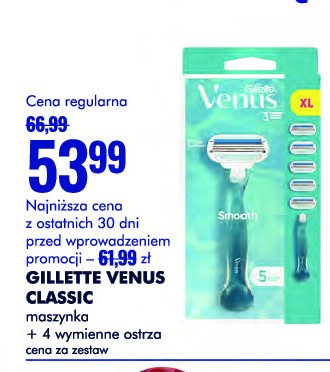 Maszynka do golenia + 5 wkładów Gillette venus smooth promocja