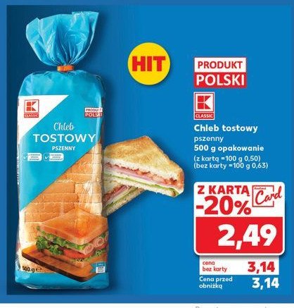 Chleb tostowy pszenny K-classic promocja