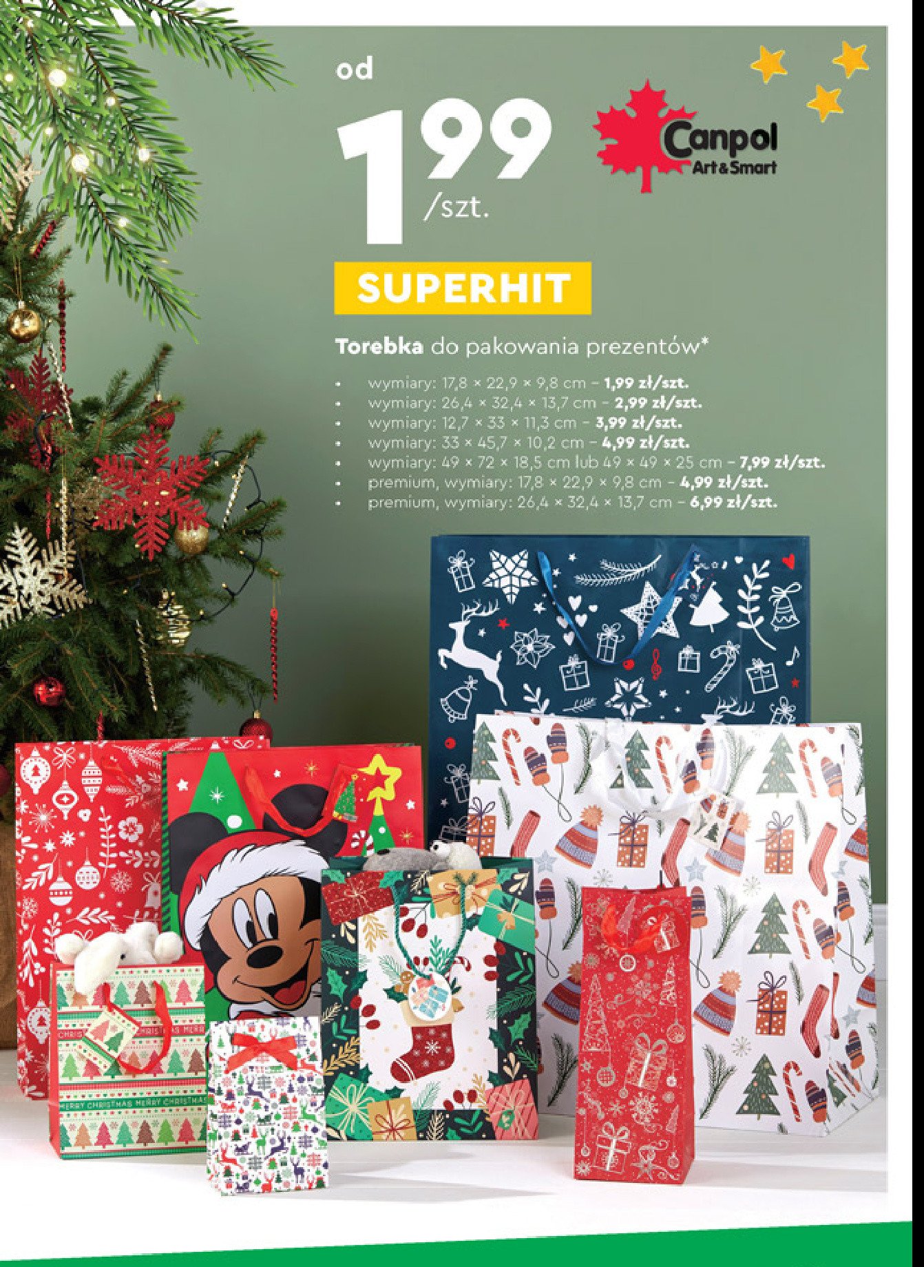 Torebka prezentowa premium 26.4 x 32.4 x 13.7 cm Canpol promocja w Selgros