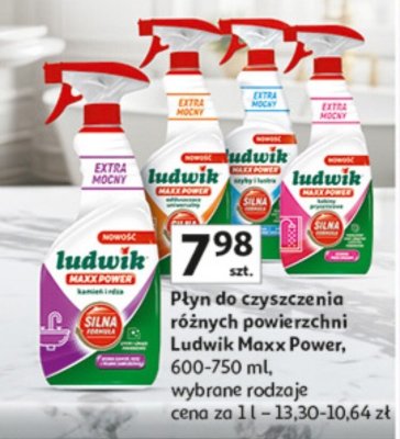 Płyn do czyszczenia różnych powierzchni Ludwik Maxx Power promocja w Auchan