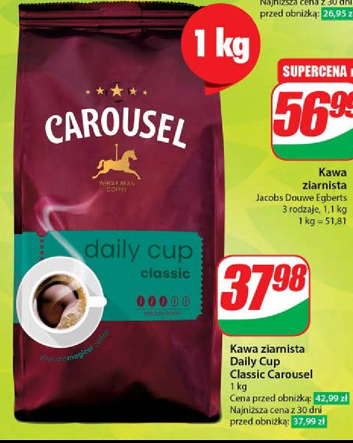 Kawa Carousel daily cup classic promocja w Dino