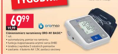 Ci艣nieniomierz oro-n1 basic Hi-tech medical promocja