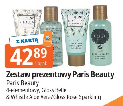 Zestaw prezentowy Paris Beauty Gloss Belle/Whistle Aloe Vera/Gloss Rose Sparkling promocja w Leclerc