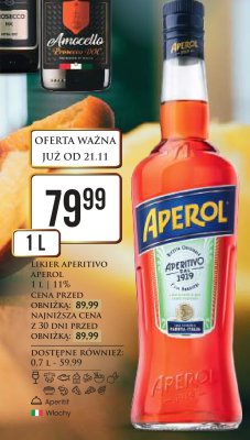Likier aperitivo Aperol promocja w Dino