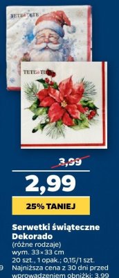 Serwetki świąteczne, różne rodzaje promocja w Netto