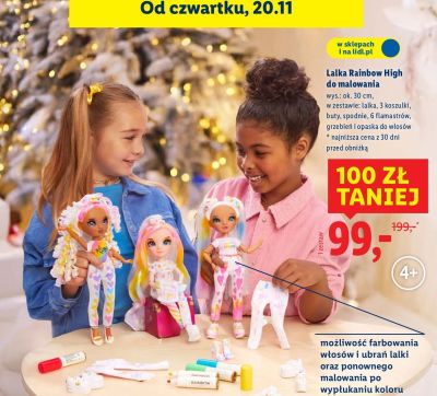 Lalka Rainbow High do malowania promocja w Lidl