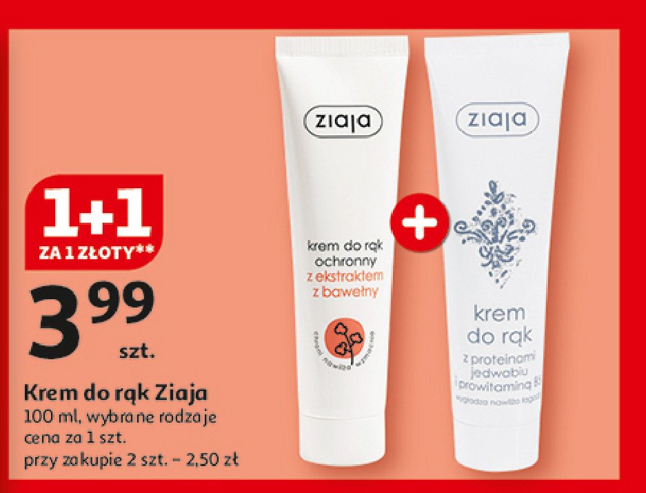 Krem do rąk ochronny z ekstraktem z bawełny Ziaja krem ochronny promocja w Auchan