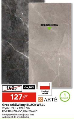 Gres szkliwiony BLACKWALL promocja w Leroy Merlin