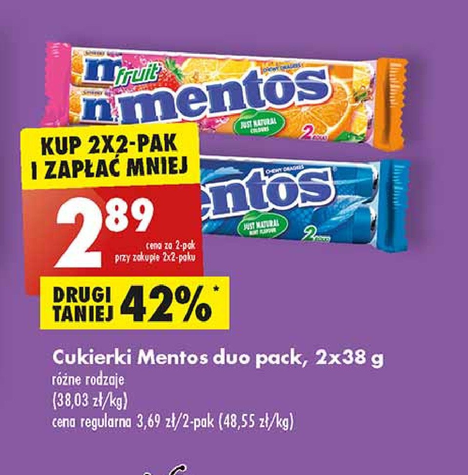 Dropsy strong mint Mentos promocja