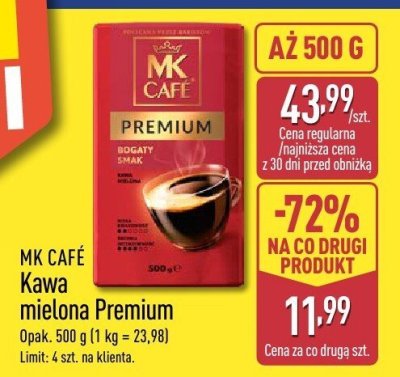 Kawa mielona Premium   promocja w Aldi
