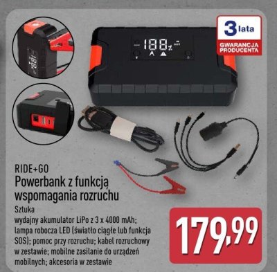 Powerbank z funkcją wspomagania rozruchu RIDE+GO promocja w Aldi