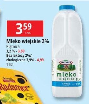 Mleko ekologiczne 3.9% Piątnica promocja w Leclerc