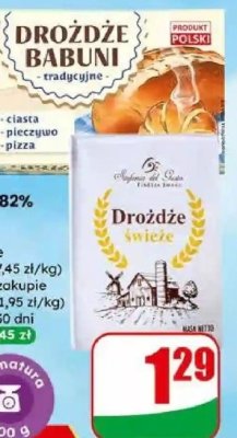 Drożdże świeże 100 g promocja w Dino