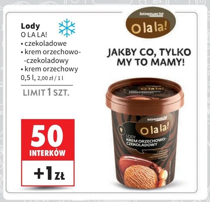 Lody czekoladowe O la la! promocja