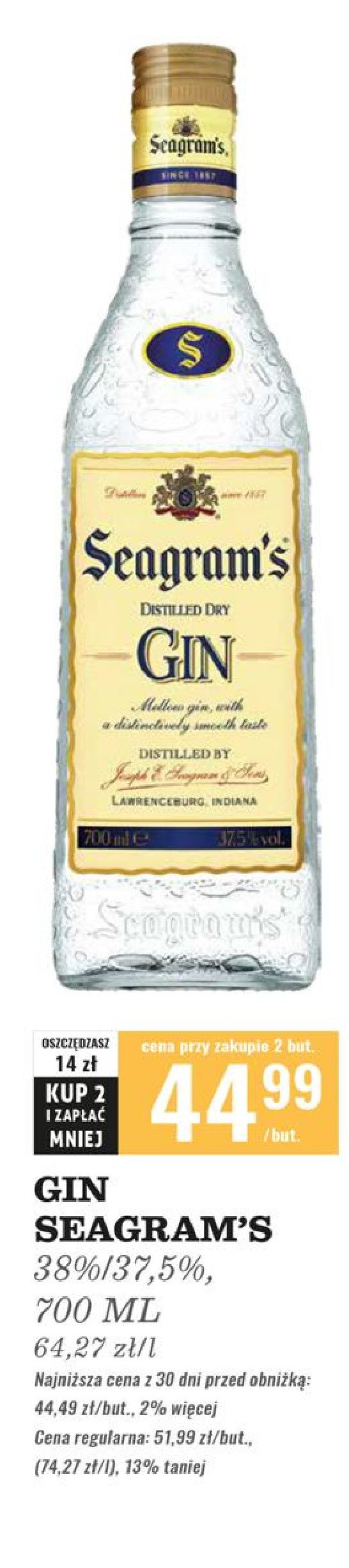 Gin Seagram's extra dry promocja