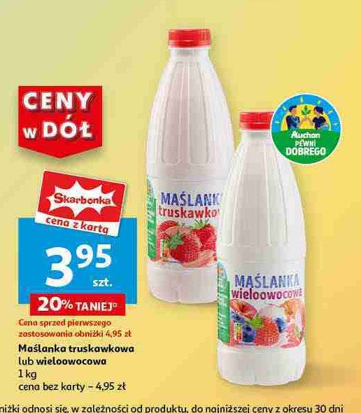 Maślanka wieloowocowa Auchan różnorodne (logo czerwone) promocja