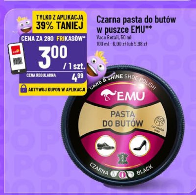 Czarna pasta do butów w pusce EMU promocja w POLOmarket